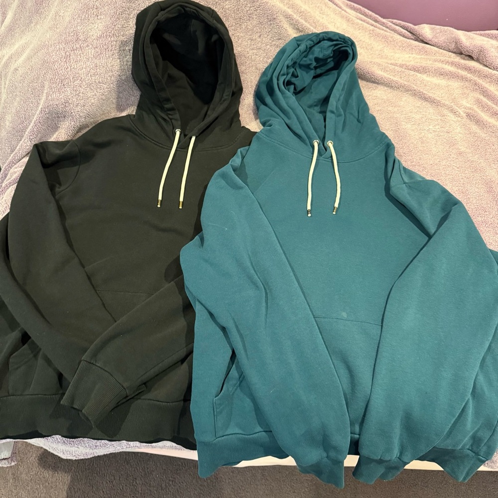 Set of 2 - Men's Teal and Black Hoodies
